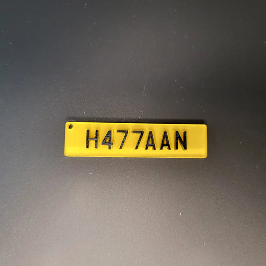 Reflective Yellow Number Plate Keyrings