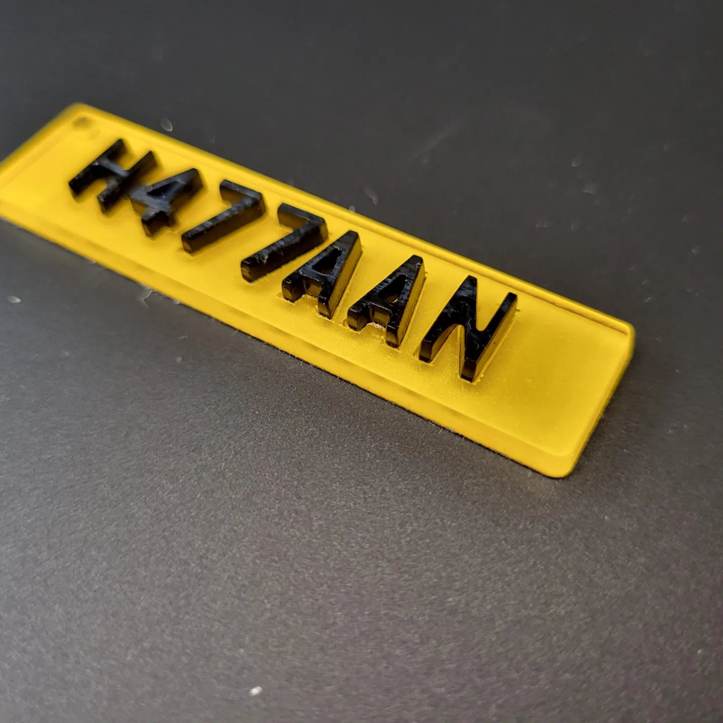 Reflective Yellow Number Plate Keyrings